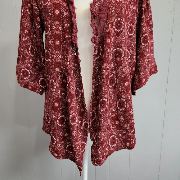 Coco + Jaimenson Printed Red Henna Cardigan - Picture 5 of 15